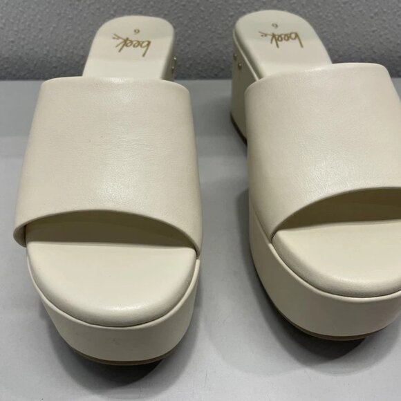 NEW BEEK Prinia Platform Heeled Sandals – Eggshell Size 6 – Leather, Han… - Picture 4 of 12